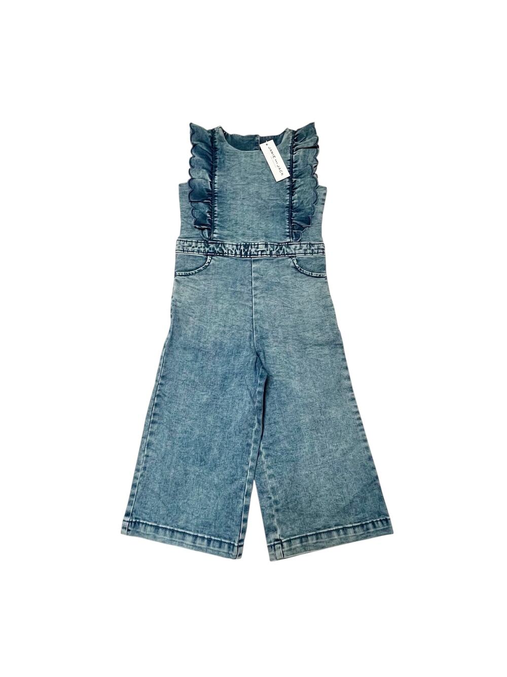 NWT Janie and Jack Wide Leg Denim Jumpsuit Size 5